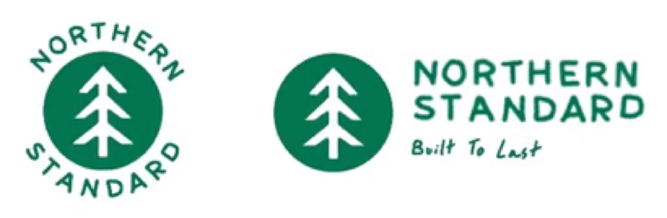 Refined black Northern Standard logo sketch featuring the north-arrow tree symbol